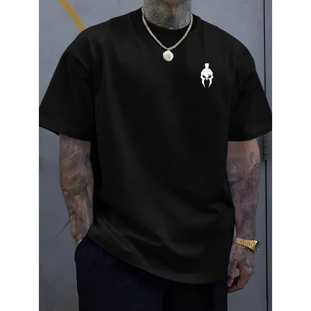 Colección de verano: Camiseta informal con estampado de letras para hombre - Poliéster transpirable, cuello redondo, manga corta - Ideal para actividades al aire libre, estilo urbano, versión convenci