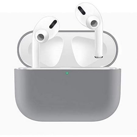 AirPods Pro Case (Front LED Visible) 360°Protective Silicone AirPods Pro Accessories Kit with Apple AirPods Pro Charging Case - Grey