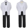 thumbnail image 2 of 6pc Satin Bow Tie Baby Toddler Boy Formal Black Tail Tuxedo Suit S M L XL 2T-20, 2 of 4
