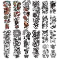 thumbnail image 2 of Tatuajes temporales Metuu Full Arm 48 hojas impermeables, 2 of 7