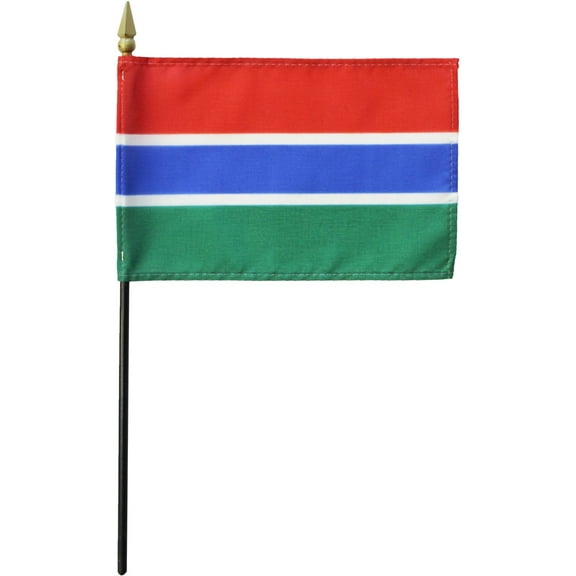 Gambia - 4"X6" Stick Flag