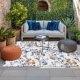 thumbnail image 2 of Blue Brown Spring Floral Outdoor Rug for Patio/Deck/Porch, Non-Slip Large Area Rug 5 x 8 Ft, Summer Botanical Art Indoor Outdoor Rugs Washable Area Rugs, Reversible Camping Rug Carpet Runner, 2 of 8