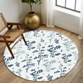 thumbnail image 2 of Round Rugs 5 Ft, Blue Botanical Non Slip Area Rugs for Kitchen Bedroom Entryway, Watercolor Spring Floral Summer Leaf Washable Carpet Runner Rug Floor Mats for Bedroom Home Decor, 2 of 8