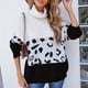 thumbnail image 5 of Gibobby Casual Suéter para Mujer, Suéter de punto de cuello alto para mujer, de gran tamaño, manga larga, dobladillo derramado, túnica(Negro,G), 5 of 5