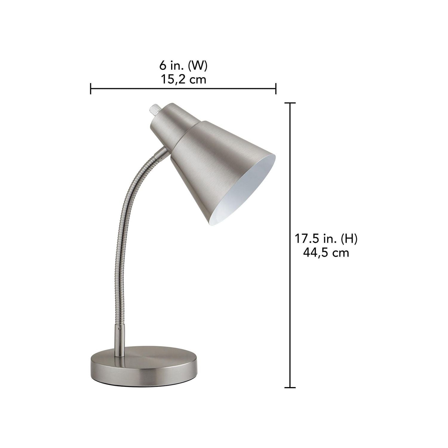 HOMETRENDS Desk Lamp, 17.5", brushed nickel