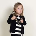 thumbnail image 3 of Girls Crewneck Cardigan Long Sleeve Solid Color Toddler Children Button up Cotton Uniform Sweaters Coat Tops Black 0-1Y, 3 of 5