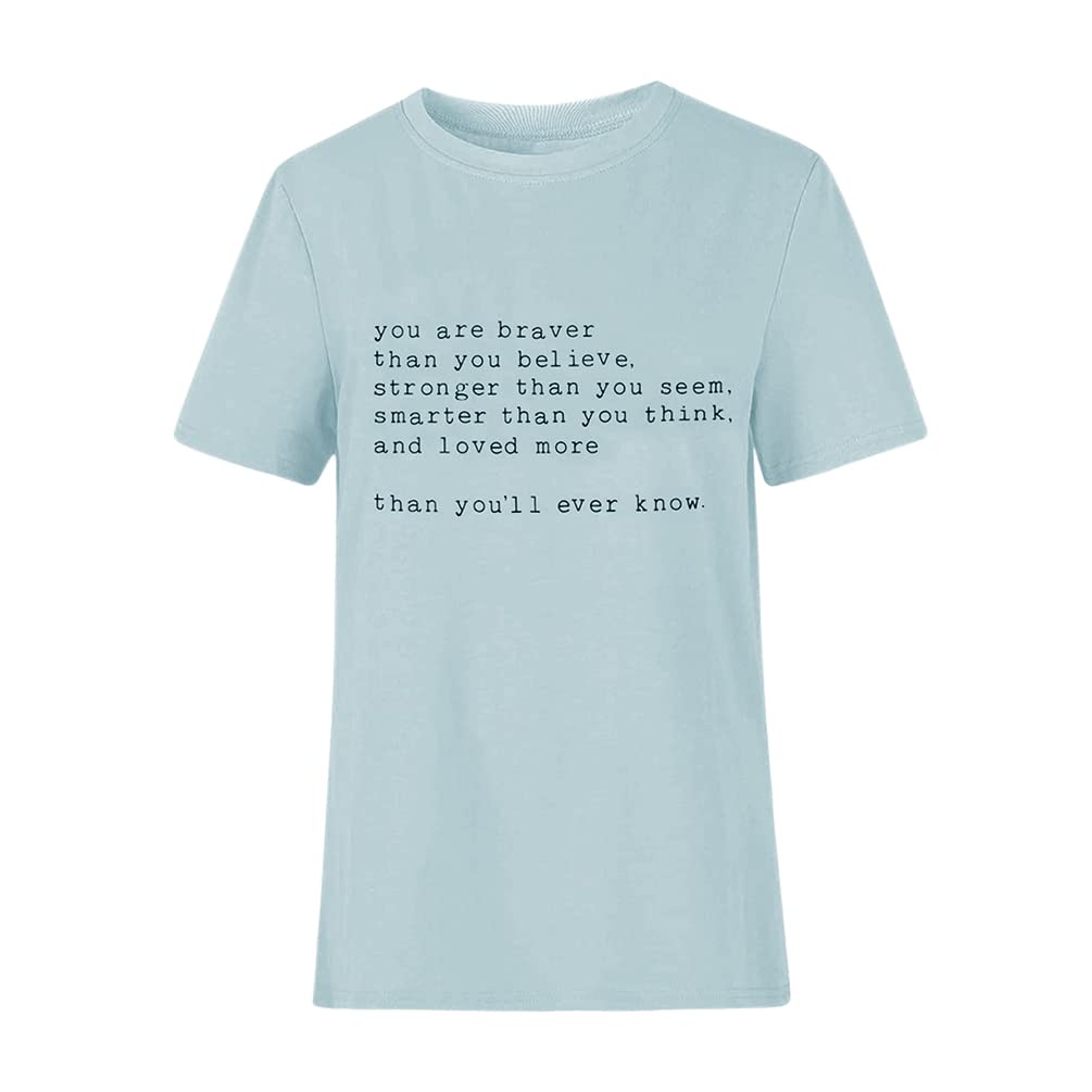 Inspirational Quote T-Shirt For Women – 'You Are Braver Than You Believe' Comfort Cotton Tee
