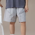 thumbnail image 5 of Karoyedx Toddler Athletic Shorts Boys Kids Cargo Shorts for Boys Elastic Waistband with Drawstring with Double Pockets Grey Size,13-14 Years, 5 of 6