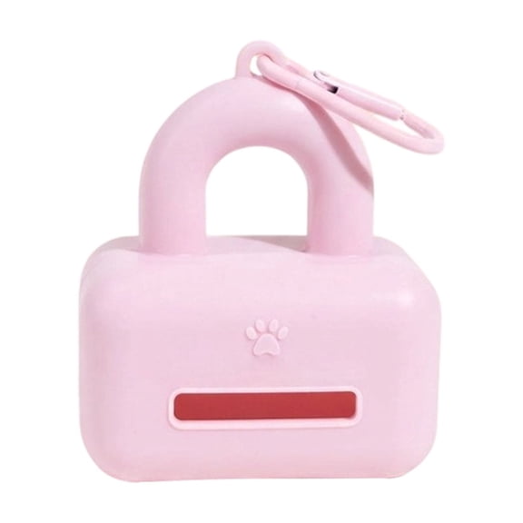 Silicone Dog Poop Bag Organizer, Portable Waste Bag Dispenser with Carabiner, Leash Attachment Holder, Includes Printed Bags