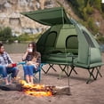 thumbnail image 4 of Gymax 2-Person Camping Tent Cot 5-in-1 Folding Camping Bed w/ Air Mattress Pillow Sleeping Bag, 4 of 10