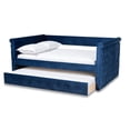 thumbnail image 2 of Bowery Hill Mid-Century Velvet Full Daybed with Trundle in Blue, 2 of 11