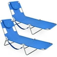 thumbnail image 1 of Ostrich Chaise Lounge Folding Portable Sunbathing Poolside Beach Chair (2 Pack), 1 of 12