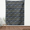 thumbnail image 3 of Ambesonne Antelope Fabric by the Yard Upholstery, Modern Jumping Pose Animal, 2 Yards, Dark Blue Grey Mustard, 3 of 4