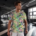 thumbnail image 3 of Wukai Blooming Cactus Print Men's Short-Sleeved Mesh T-Shirt,Quick-Dry Short Sleeve Workout T-Shirt-Medium, 3 of 8