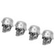 thumbnail image 5 of Tapas De Válvula De Neumático, 4 Piezas Universales/juego De Casco Tipo Calavera ABS + Tapas De Aire De Cobre Con Estilo Con Anillo De Goma Para Coches, Bicicletas, SUV, ANGGREK Plata, 5 of 8