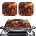 thumbnail image 2 of Windshield Sun Shade, Halloween Flame Skeleton Knight Foldable Car Sun Shade Windshield for Front, 2 Pieces, 2 of 7
