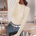thumbnail image 5 of Wutalume Women's Long Sleeve Fall Soft Lightweight Knit Slim Sweater Tops, Versatile Solid Color Design, Cozy Layer for Transitional Weather,Beige L, 5 of 8