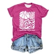 thumbnail image 5 of Trendfront Womens Pink Ribbon T Shirts Oversize Drop Shoulder Short Sleeve Loose Fit Tops Trendy Fashion Tee Cancer Awareness Outfits, 5 of 5