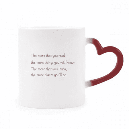

Reading Will Bring You Knowledge Heat Sensitive Mug Red Color Changing Stoneware Cup