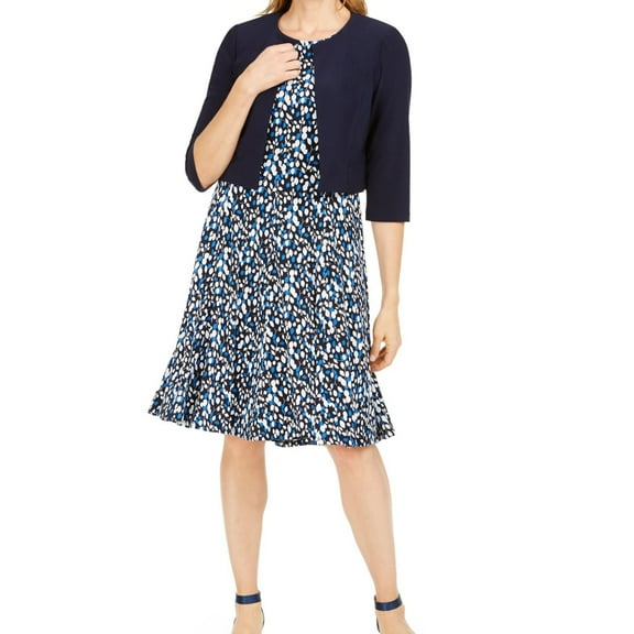 Jessica Howard Womens Solid Cardigan Sweater, Blue, Petite, 10P