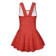 thumbnail image 5 of COEQINE Girls One Piece Swimsuit with Skirt, Scoop Neck & V Back Fashion Swimming Bathing Suit Sleeveless Summer Beach Swimwear for Kids Age 3-4, Strawberry, 5 of 8