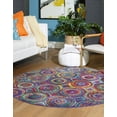 thumbnail image 3 of Rugs.com Calypso Collection Rug – 5 Ft Round Multi Medium Rug Perfect For Kitchens, Dining Rooms, 3 of 9