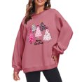 thumbnail image 2 of Amzcrzy Sweatshirt for Women Fashion Loose Plus Size Christmas Trees Printed Pullover Tops Spring Fall Crew Neck Long Sleeved Drop Shoulder Sweatshirt, 2 of 5