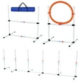 thumbnail image 2 of Pefilos Agility Course Backyard Set, 3 Pack Indoor and Outdoor Agility Training Equipment for Dogs, Weave Poles for Dog Obstacle Training, White, 2 of 9