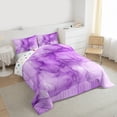 thumbnail image 3 of Homewish Purple Marble 3 Pieces Queen Comforter Set for Female Men Adults,Gradient Marbling Watercolor Ultra Soft Bedding Sets,Ombre Stone Pattern Bedding Comforter Set Breathable, 3 of 8