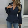 thumbnail image 5 of fheaev Blouse Top for Women 2025 Fall Long Sleeve Shirts V-Neck Pullover Top Soft Loose Fit Tops Solid Color Tunics Top Basic Tees Business Casual Fashion Trendy Outfits, 5 of 7