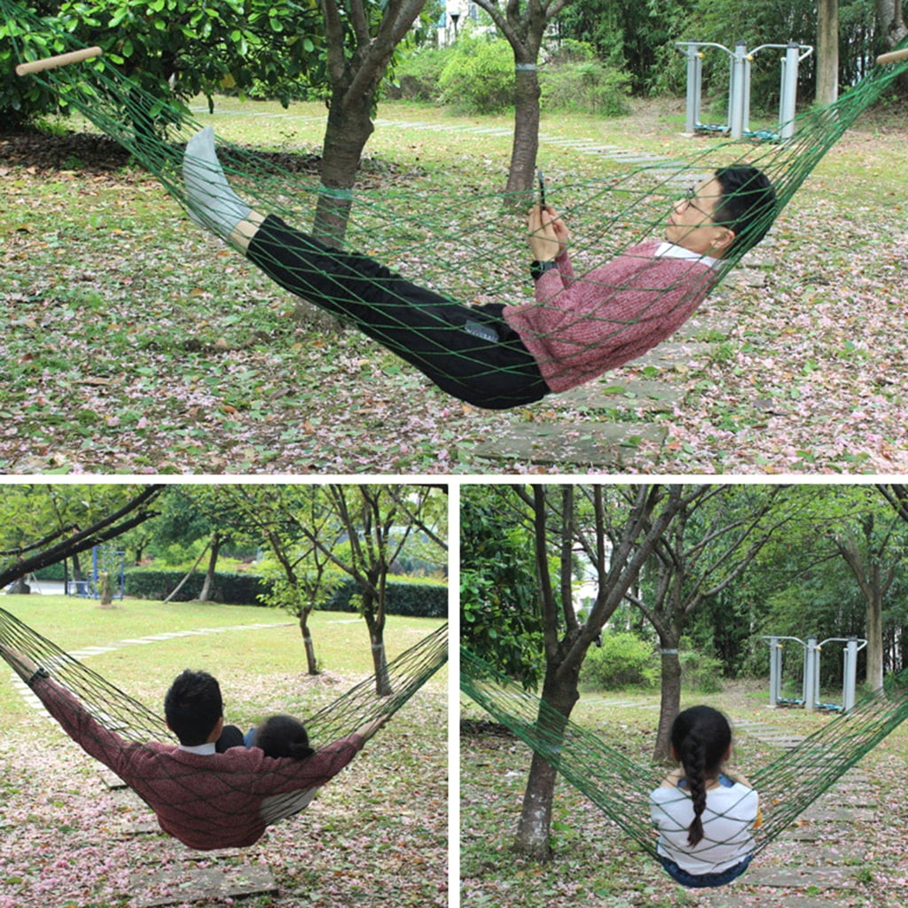 Strong Thick Nylons Rope Hammock Travel Hangings Swing Bed Portable Outdoor Camping Hammock Meshes Sleepings Bed Swing