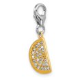 thumbnail image 4 of Auriga 925 Sterling Silver Amore La Vita Rh/Gold-plated Enamel Crystal Orange Charm for Women, 4 of 6