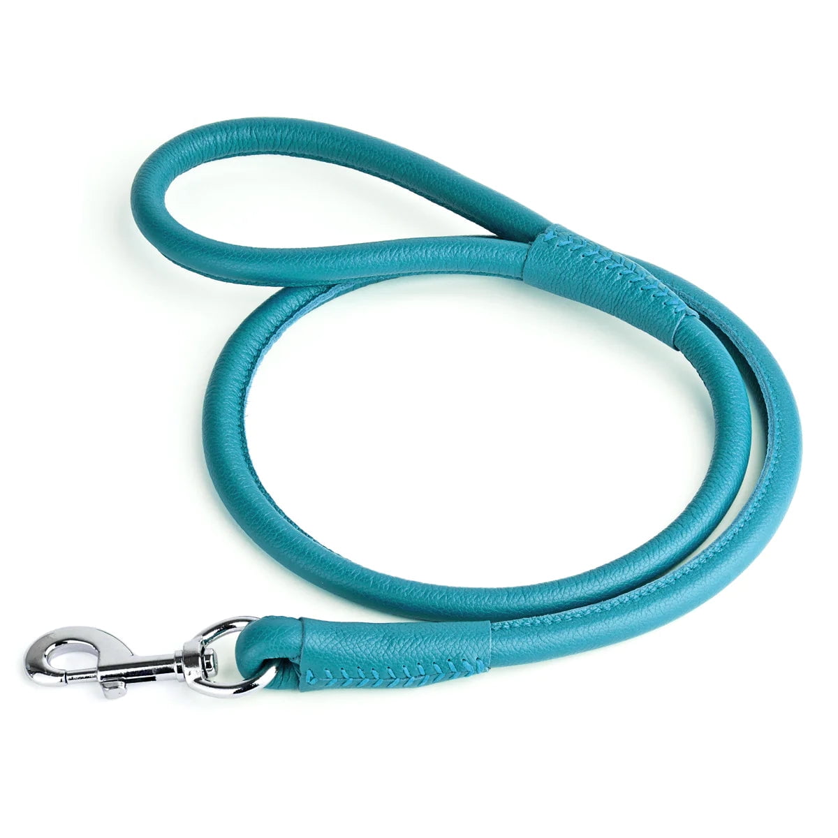 Dogline L2043-0 48 L x 0.5 W in. Round Leather Leash, Beige