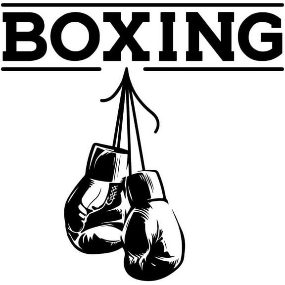 Boxing Wall Stickers Boxing Gloves Wall Decal Gym Wall Sticker Vinyl Wall Decor Black Wallpaper for Bedroom Living Room Home Decorations Boxing Gifts