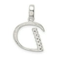 thumbnail image 4 of 925 Sterling Silver Polished Cubic Zirconia Letter Name Personalized Monogram Initial D Pendant Necklace 23x16mm Wide Pe, 4 of 4