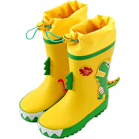 

QWZNDZGR Babys Rain Boots Children Waterproof Shoes for Boy Slip-On Lined Rubber Rain Shoe Classic All-Weather Glitter Rain Boot