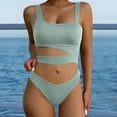 thumbnail image 2 of QHFBli Womens One Piece Swimsuit Women's Summer Fashion Suspender Waist Hollow One Swimsuit Solid Color Sexy Bikini Swimsuit, 2 of 6