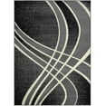 thumbnail image 2 of HR Geometric Stripes Area Rug 8x10 [7'.5" x 10'.5"] Contemporary Modern Black & Grey Carpet Comfy shed Free Stain Resistant, 2 of 9