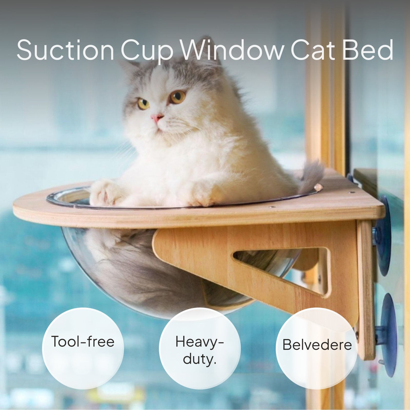 Tnarru Suction Cat Window Bed for lounging Platform Pedal