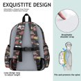 thumbnail image 5 of Fireman and Helicopter Black Pattern Backpack for School, Cute School Bag with Adjustable Shoulder Straps and Padded Back, 13.4"x11"x4.7", 5 of 5