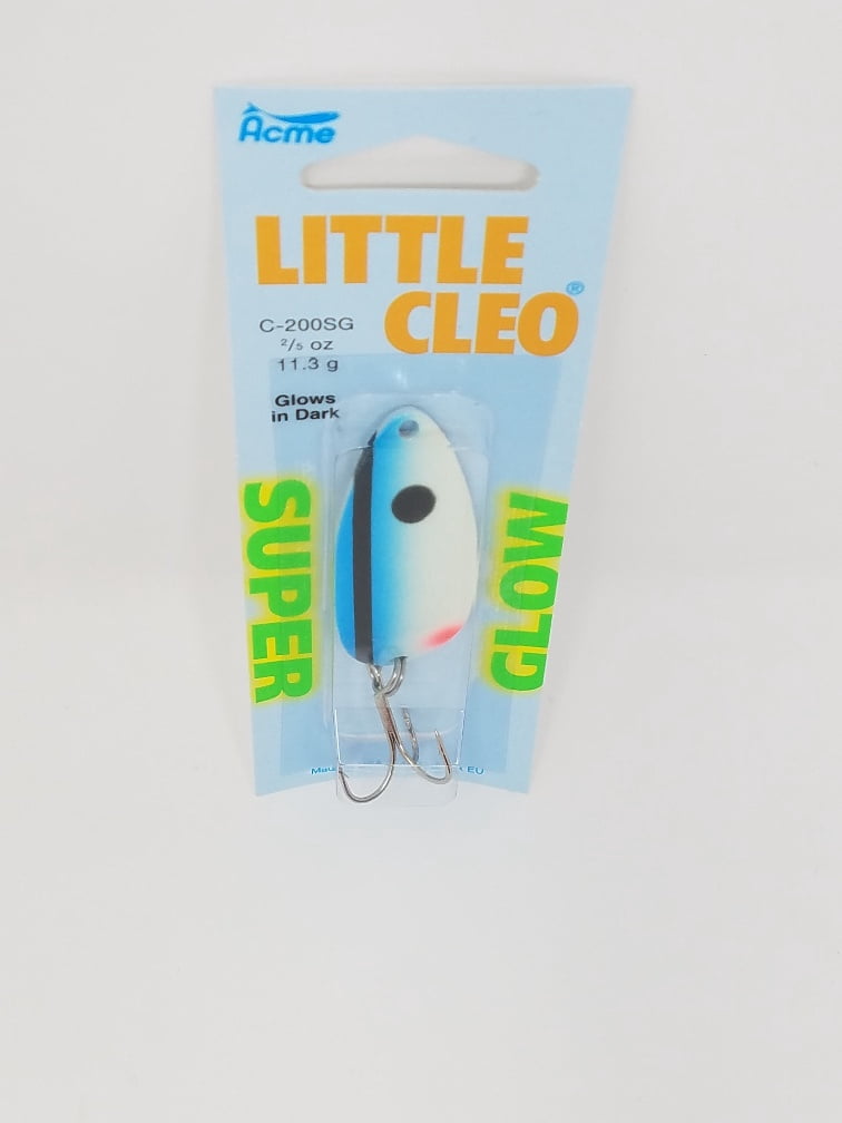 Acme Tackle Little Cleo Fishing Spoon Super Glow 2/5 oz Blue Digger