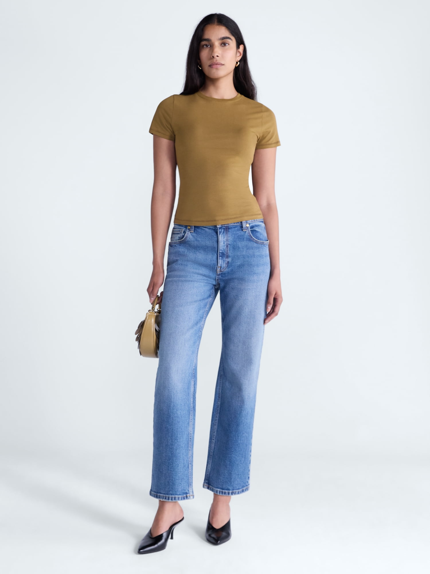 Scoop Women’s The York Baby Tee with Short Sleeves, Sizes XS-XXL