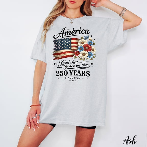 250th Anniversary 1776 T-Shirt, Patriotic 4th of July Floral Flag Tee, USA 250 Years Since 1776 Shirt, Independence Day Gift for Men & Women