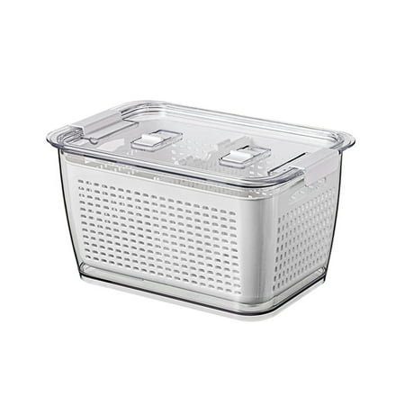 

Zchome Drain Basket Double-layer with Lid Plastic Food Grade Strainer Box for Home