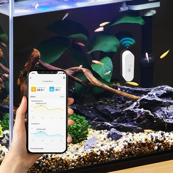 Plastic Smart Indoor Thermometer Hygrometer with Double Side Tape for Pet Home Bluetooth Humidity Sensor Wireless Wifi Sensor Monitor for Greenhouse