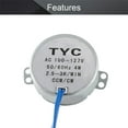 thumbnail image 3 of HUGFEGWE 1Pc Synchronous Motor AC 110V 2.5-3RPM Turntable Motor CW/CCW Direction 4W TYC-50 D Shaft CJB91-113407, 3 of 6