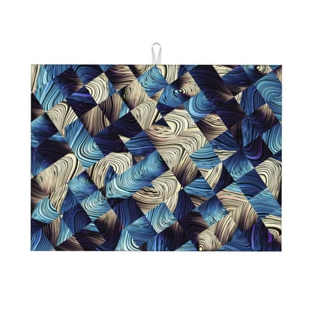 

Bingfone Abstract Blue Squares 18 X 24 Dish Drying Mat For Kitchen Counter Ultra Absorbent Microfiber