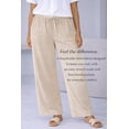 thumbnail image 3 of ellos Women's Plus Size Linen Blend Drawstring Pants - 30, Bark, 3 of 5