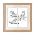thumbnail image 1 of Hand Painted White Canvas Shoes Frame Wall Tabletop Display 4 Openings Picture, 1 of 3