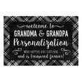thumbnail image 3 of Personalized Planet 27x18 Treasured Forever Welcome to Grandma and Grandpa Doormat with Custom Family Name Printed on Black Rectangular 1/4” Thick Non Slip Mat for Kitchen Hallway Deck or Porch, 3 of 6